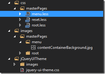 JQueryUI Solution Explorer Sample
